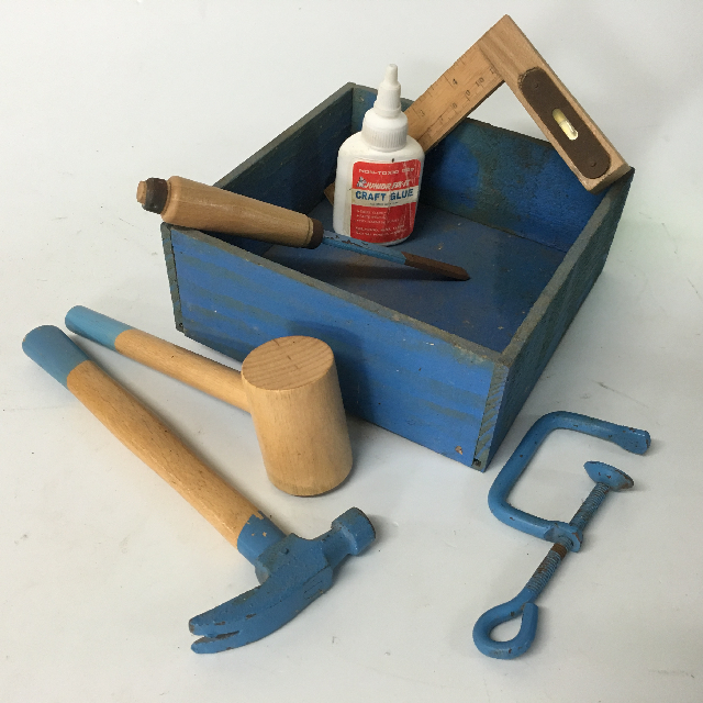 TOOL KIT, Kids Blue Wooden Set